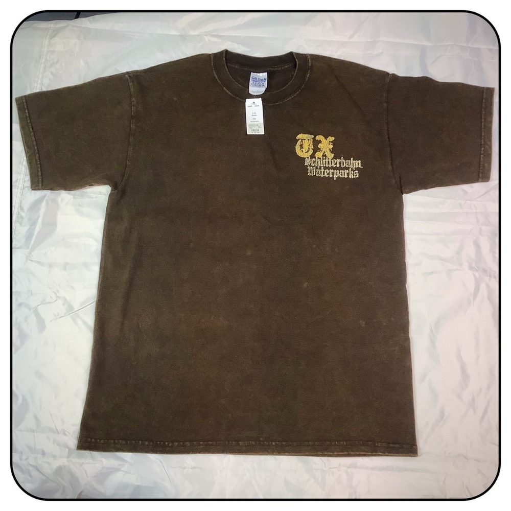 Schlitterbahm Waterparks Tx. Large Brown Souvenir T-shirt New with the Tag
